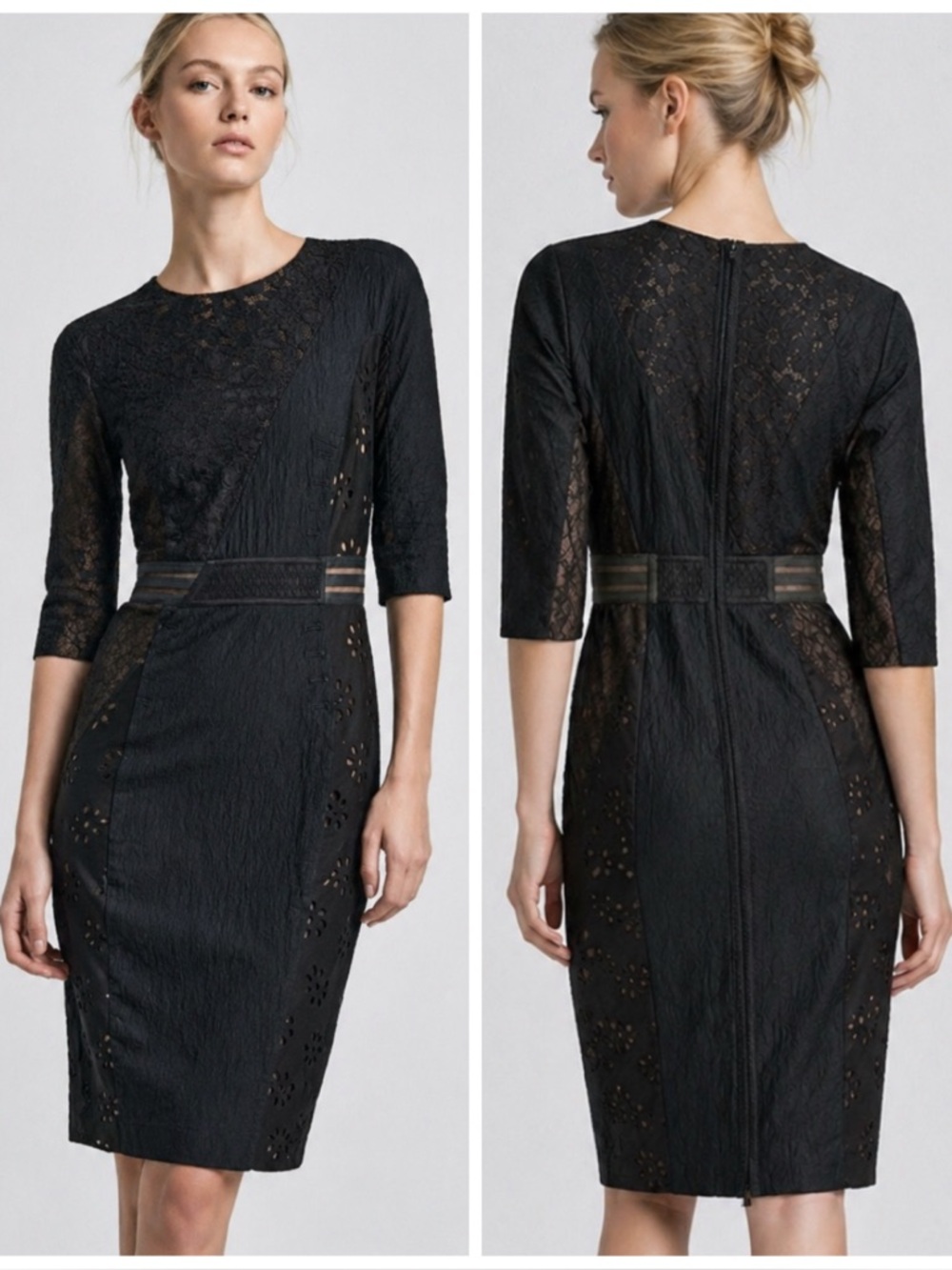Byron Lars Mellie Lace Sheath Dress in Black